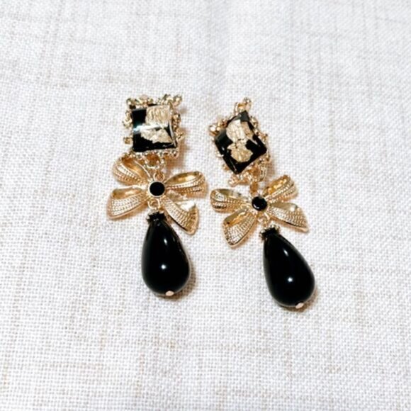 Bow dangle earrings N189 - Picture 4 of 6